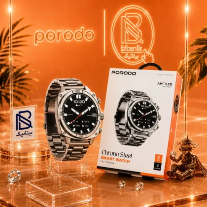 ساعت هوشمند صفحه گرد استیل PORODO مدل CHRONO STEEL