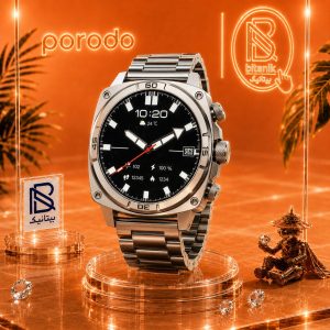 ساعت هوشمند صفحه گرد استیل PORODO مدل CHRONO STEEL