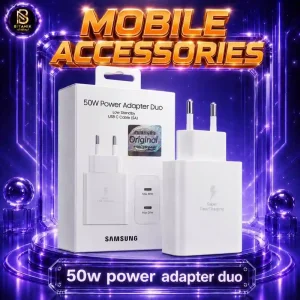 آداپتور 50 وات SAMSUNG مدل TA-220 با دو پورت تایپ سی
