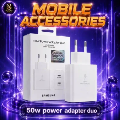 آداپتور 50 وات SAMSUNG مدل TA-220 با دو پورت تایپ سی