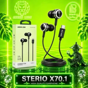 هندزفری سیمی تایپ سی GREEN LION مدل STEREO X70