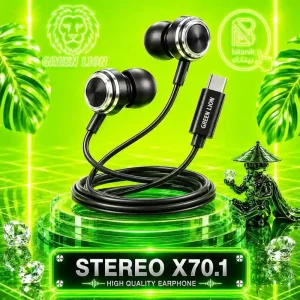 هندزفری سیمی تایپ سی GREEN LION مدل STEREO X70