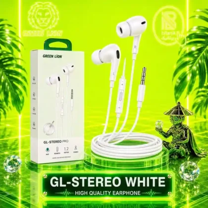 هندزفری سیمی GREEN LION مدل GL-STEREO PRO سفید