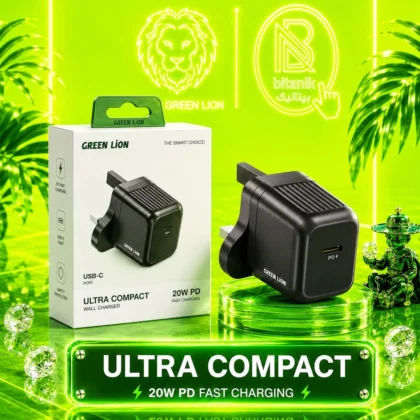 آداپتور GREEN LION مدل ULTRA COMPACT - UK با پورت تایپ سی 20W PD