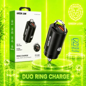 شارژر فندکی دو پورت GREEN LION مدل RING CHARGE