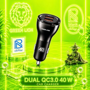 شارژر فندکی GREEN LION مدل DUAL QC3.0 دو پورت 40 وات