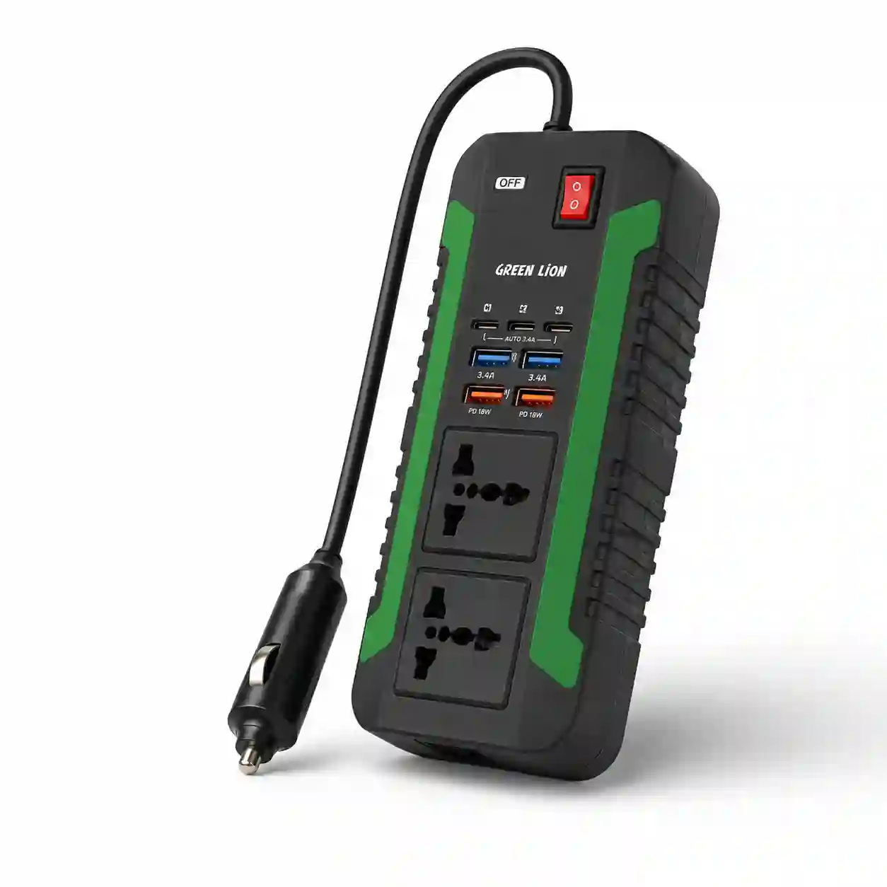 اینورتر فندکی خودرو 300 وات GREEN LION مدل SPARK 300