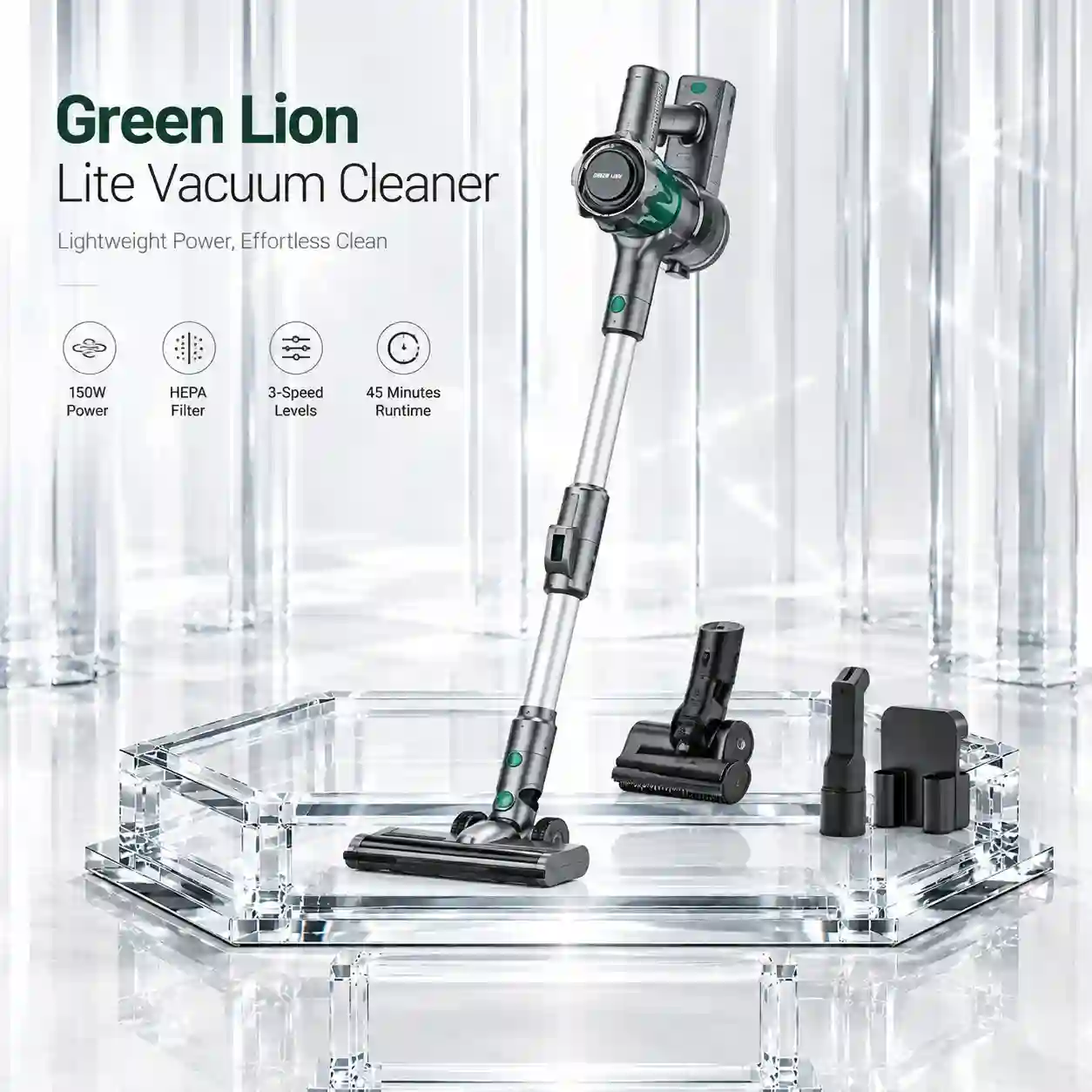 جارو شارژی عصایی GREEN LION مدل LITE VACUUM CLEANER