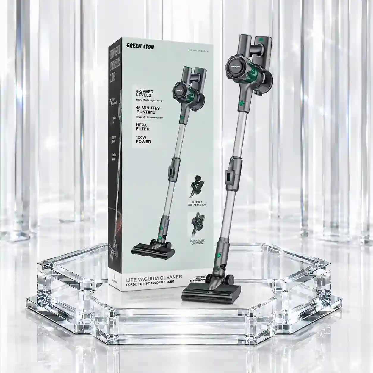 جارو شارژی عصایی GREEN LION مدل LITE VACUUM CLEANER